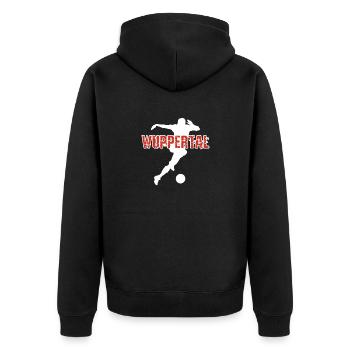 Wuppertal, meine Stadt! - Unisex Premium Bio Zip Hoodie - Schwarz - Hinten - Nico (187cm)