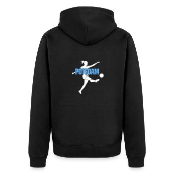 Potsdam, meine Stadt! - Unisex Premium Bio Zip Hoodie - Schwarz - Hinten - Nico (187cm)