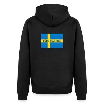 Drapeau suédois – Né en Suède - Veste à capuche bio Premium Unisexe - noir - Dos - Nico (187cm)