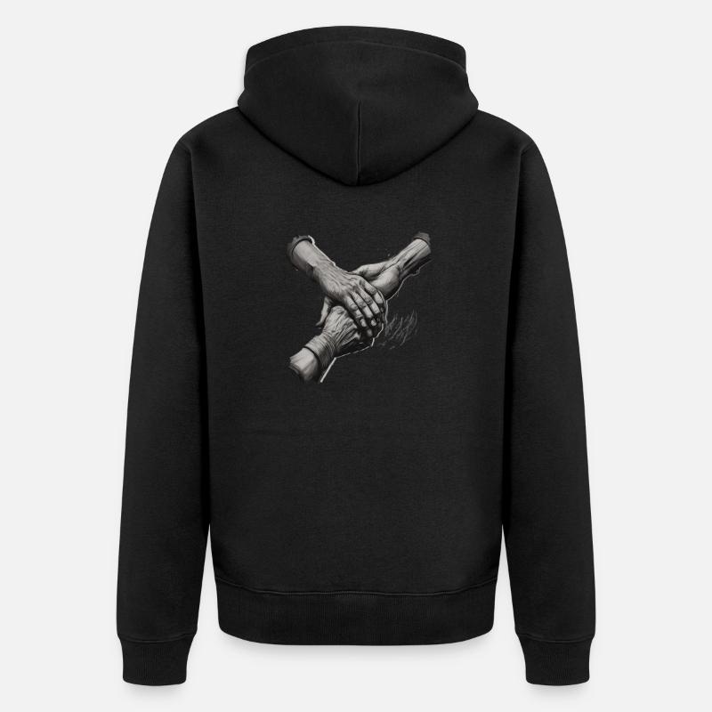 Holding hands - Unisex Premium Bio Zip Hoodie - Schwarz