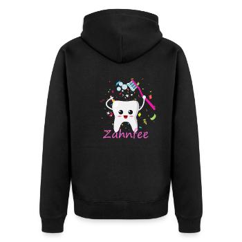 zahnfee,zahnfee kostüm,karneval,konfetti - Unisex Premium Bio Zip Hoodie - Schwarz - Hinten - Nico (187cm)