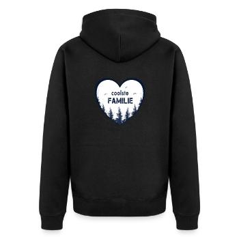 coolest family - Unisex Premium Organic Zip Hoodie - black - Back - Nico (187cm)