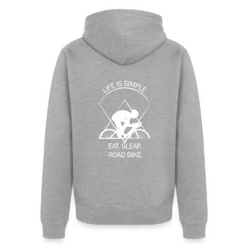 Coureur - Veste à capuche bio Premium Unisexe - gris chiné - Dos - Nico (187cm)
