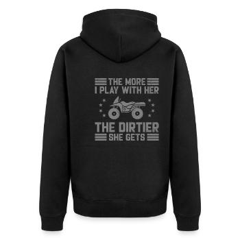 Motocross Funny Saying Dentist Bill Dirtbike - Unisex Premium Bio Zip Hoodie - Schwarz - Hinten - Nico (187cm)