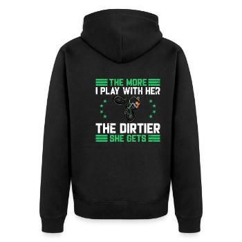 Motocross Funny Saying Dentist Bill Dirt Bike - Unisex Premium Organic Zip Hoodie - black - Back - Nico (187cm)