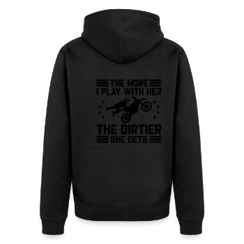 Motocross Funny Saying Dentist Bill Dirt Bike - Unisex Premium Organic Zip Hoodie - black - Back - Nico (187cm)