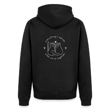 EVERYTHINGS BETTER - Unisex Premium Bio Zip Hoodie - Schwarz - Hinten - Nico (187cm)