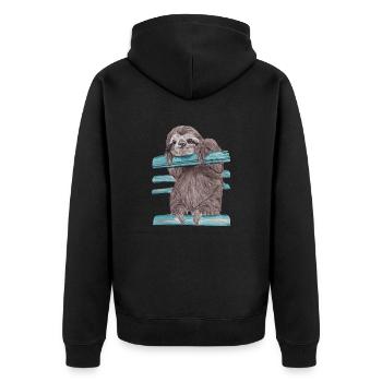 hey mr sloth - Veste à capuche bio Premium Unisexe - noir - Dos - Nico (187cm)