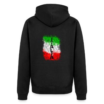 italia - Unisex Premium Organic Zip Hoodie - black - Back - Nico (187cm)