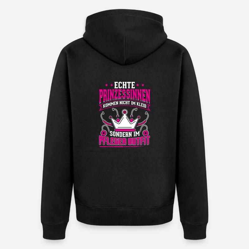 ECHTE PRINZESSINNEN pfleger - Unisex Premium Bio Zip Hoodie - Schwarz