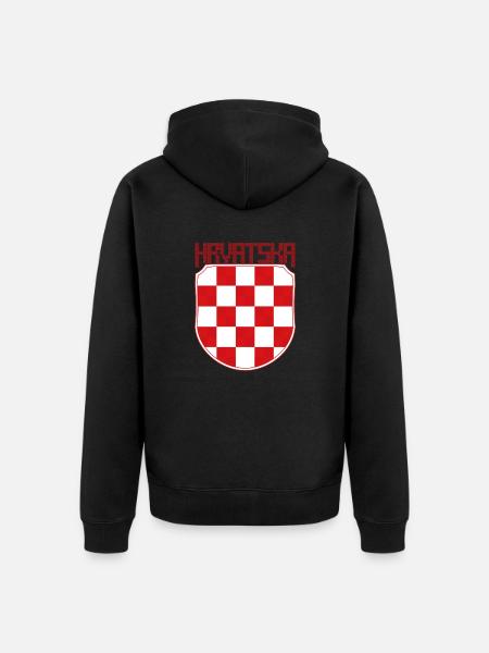 Sahovnica - Unisex Premium Bio Zip Hoodie - Schwarz