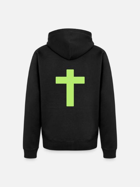 cross - Unisex Premium Bio Zip Hoodie - Schwarz