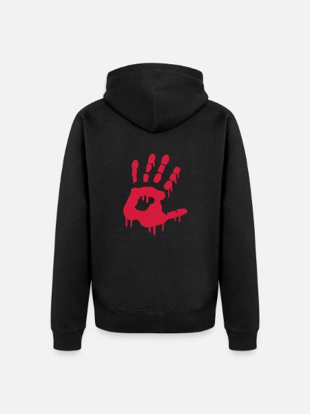bloody_hand_f1 - Unisex Premium Organic Zip Hoodie - black