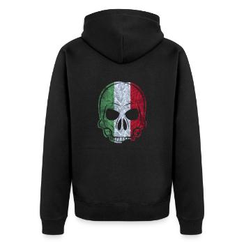 MMJ Italie Drapeau de crâne - Veste à capuche bio Premium Unisexe - noir - Dos - Nico (187cm)