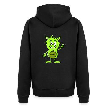 monster - Unisex Premium Organic Zip Hoodie - black - Back - Nico (187cm)