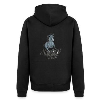 Courir sauvage - Veste à capuche bio Premium Unisexe - noir - Dos - Nico (187cm)