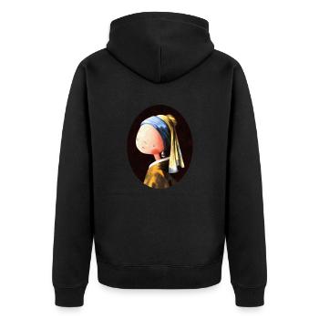 Peinture Laitière - Veste à capuche bio Premium Unisexe - noir - Dos - Nico (187cm)