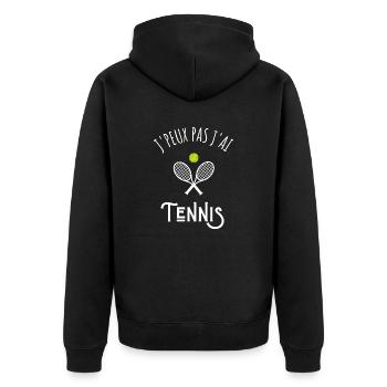 je peux pas j'ai tennis - Veste à capuche bio Premium Unisexe - noir - Dos - Nico (187cm)