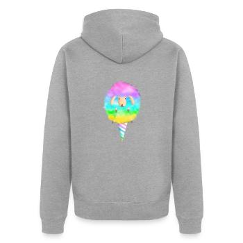 Cotton Candy Sheep - Unisex Premium Organic Zip Hoodie - heather grey - Back - Nico (187cm)
