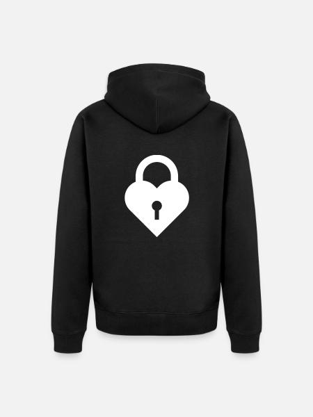 Herzschloss - Unisex Premium Bio Zip Hoodie - Schwarz