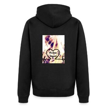 1 Techno Lover - Unisex Premium Bio Zip Hoodie - Schwarz - Hinten - Nico (187cm)