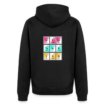Überdenken | Periodensystem der Elemente - Unisex Premium Bio Zip Hoodie - Schwarz - Hinten - Nico (187cm)