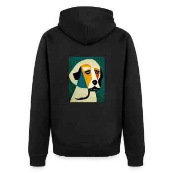 Dog abstract - Unisex Premium Organic Zip Hoodie - black - Back - Nico (187cm)