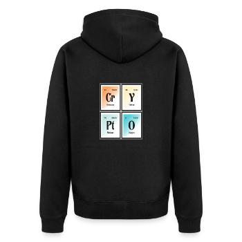 Crypto - Periodic Table of Elements. - Unisex Premium Organic Zip Hoodie - black - Back - Nico (187cm)