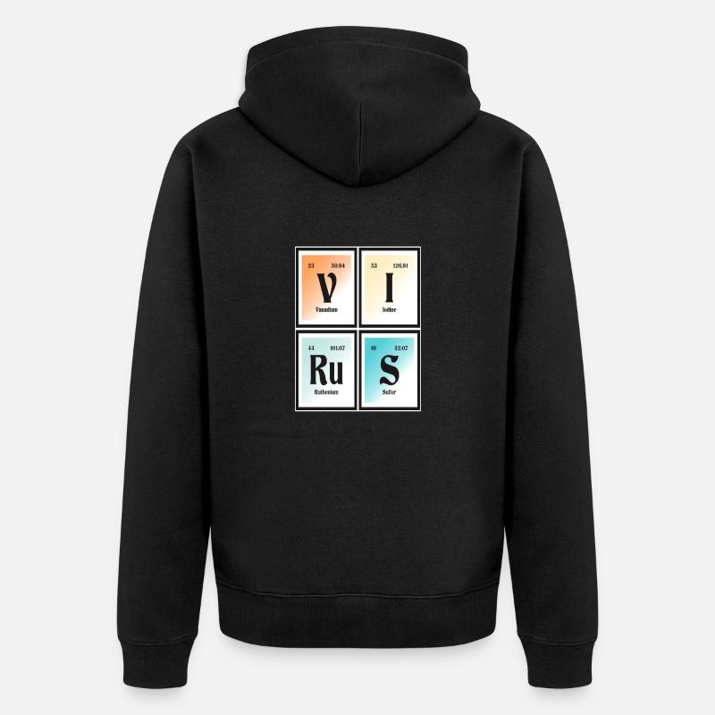 Virus - Tableau périodique des éléments - Veste à capuche bio Premium Unisexe - noir