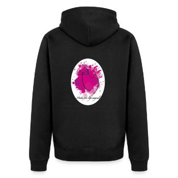 Magic Mushrooms - Unisex Premium Organic Zip Hoodie - black - Back - Nico (187cm)
