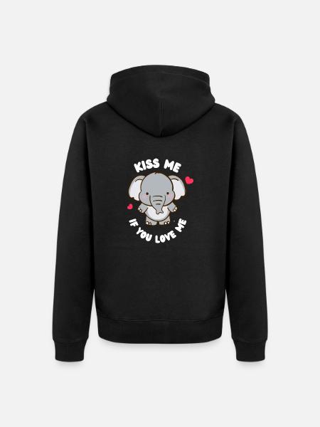 cute children's design with elephant - Unisex Premium Organic Zip Hoodie - black
