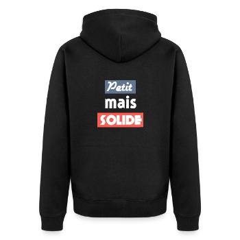 Petit mais Solide Citation taille - Veste à capuche bio Premium Unisexe - noir - Dos - Nico (187cm)