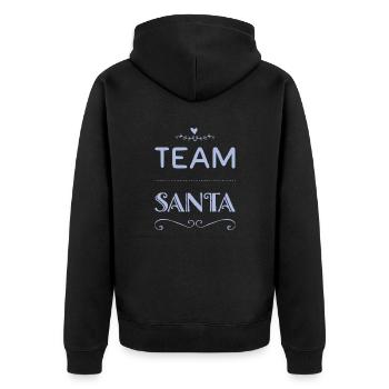 TEAM SANTA +++ Merry Christmas, X-Mas, Weihnachten - Unisex Premium Bio Zip Hoodie - Schwarz - Hinten - Nico (187cm)
