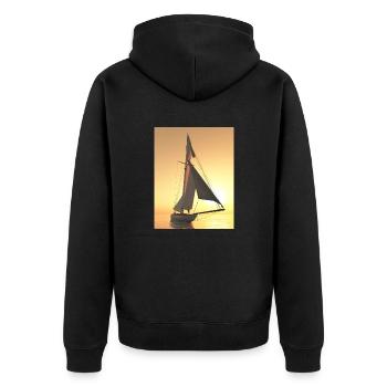 Voilier au coucher du soleil - Veste à capuche bio Premium Unisexe - noir - Dos - Nico (187cm)