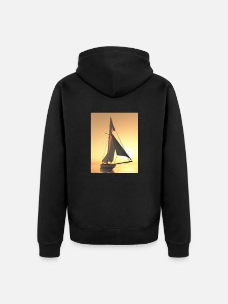 Sailing yacht at sunset - Unisex Premium Organic Zip Hoodie - black