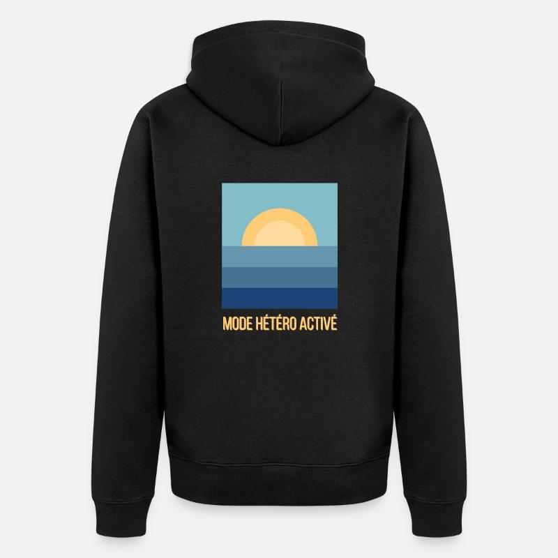 Mode Hétéro Activé Sunset - Veste à capuche bio Premium Unisexe - noir
