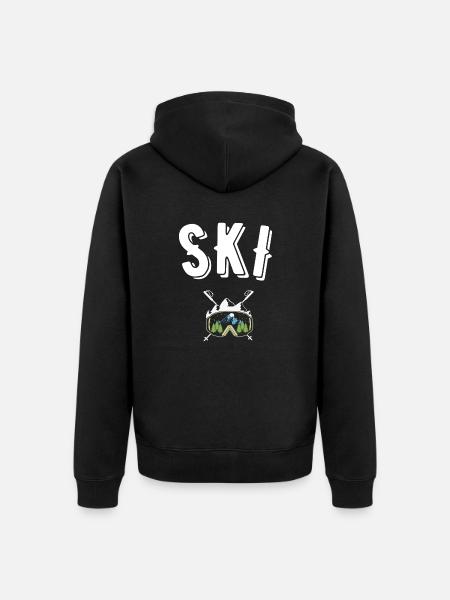 ski - Unisex Premium Organic Zip Hoodie - black