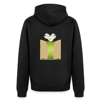 Angesicht zu Angesicht - Unisex Premium Bio Zip Hoodie - Schwarz - Hinten - Nico (187cm)