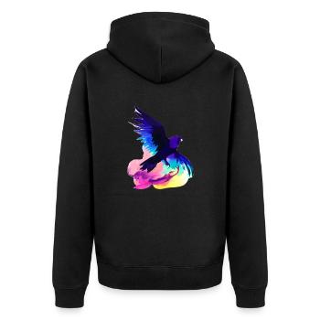 Budgerigar cockatiel bird owner bird - Unisex Premium Organic Zip Hoodie - black - Back - Nico (187cm)