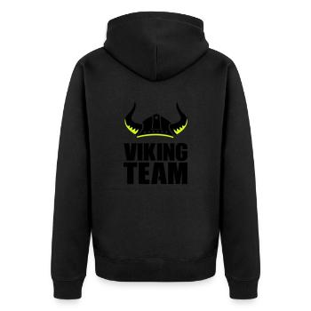 Viking Team 1 - Unisex Premium Organic Zip Hoodie - black - Back - Nico (187cm)