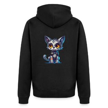 Chaton cyborg - Veste à capuche bio Premium Unisexe - noir - Dos - Nico (187cm)
