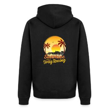 Sunshine And Drag Racing Drag Racer Muscle Car - Unisex Premium Bio Zip Hoodie - Schwarz - Hinten - Nico (187cm)