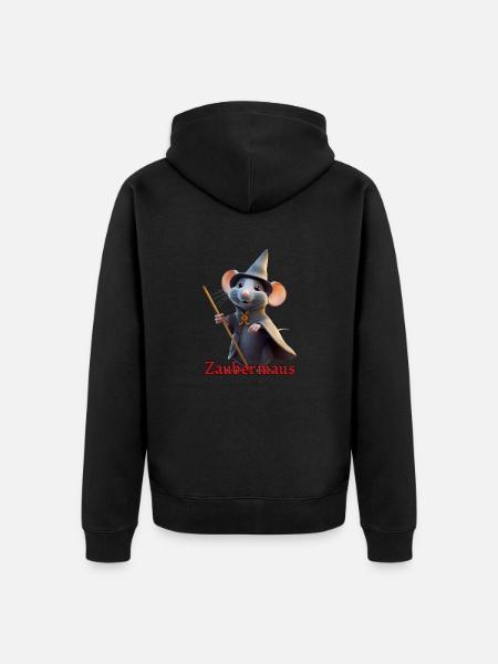 Zaubermaus - Unisex Premium Bio Zip Hoodie - Schwarz