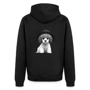 Caniche Dog Propriétaire Chien Love Poodle Puppy Puppy Puppy - Veste à capuche bio Premium Unisexe - noir - Dos - Nico (187cm)