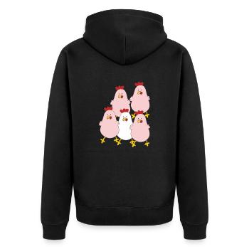 Groupe de poulets - Veste à capuche bio Premium Unisexe - noir - Dos - Nico (187cm)