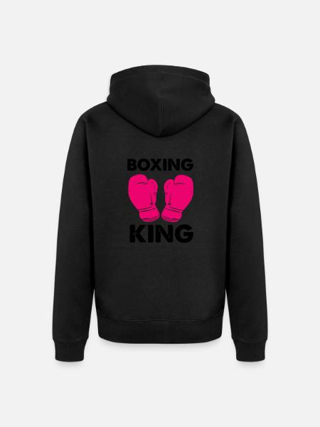 boxing king - Unisex Premium Bio Zip Hoodie - Schwarz