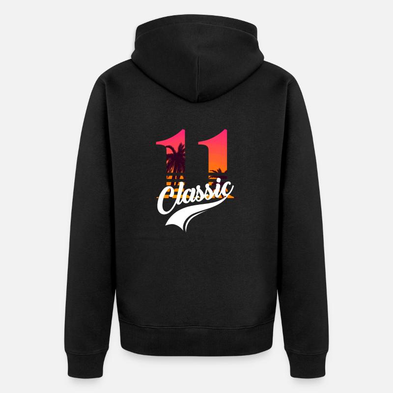 Numéro 11 - 11ème anniversaire - Veste à capuche bio Premium Unisexe - noir