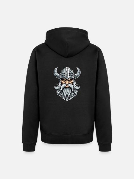 fierce Viking - Unisex Premium Organic Zip Hoodie - black