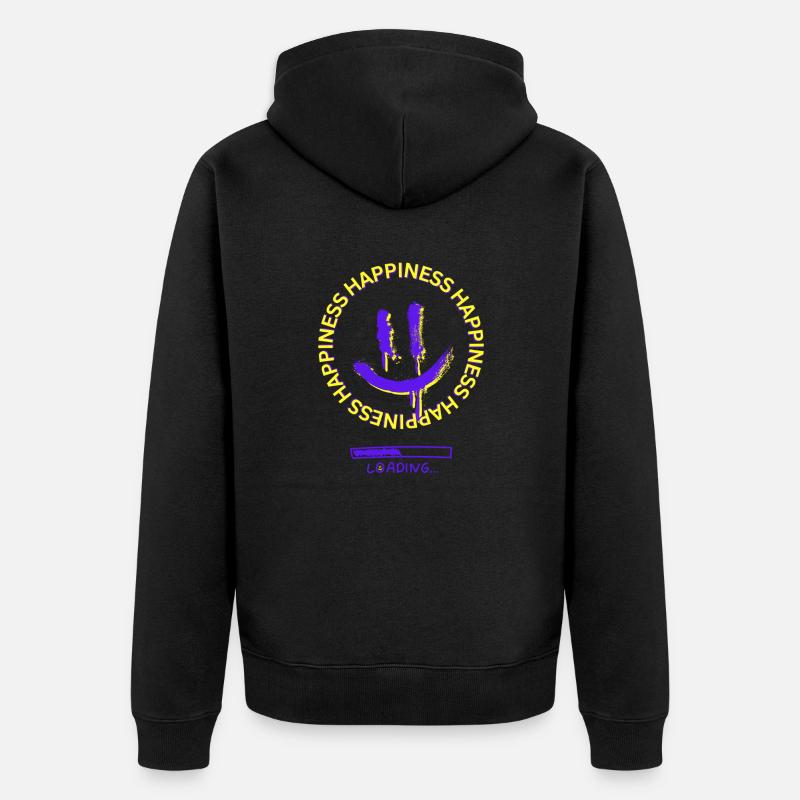 Happiness Loading - Unisex Premium Bio Zip Hoodie - Schwarz