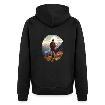 Randonnée en montagne - Veste à capuche bio Premium Unisexe - noir - Dos - Nico (187cm)